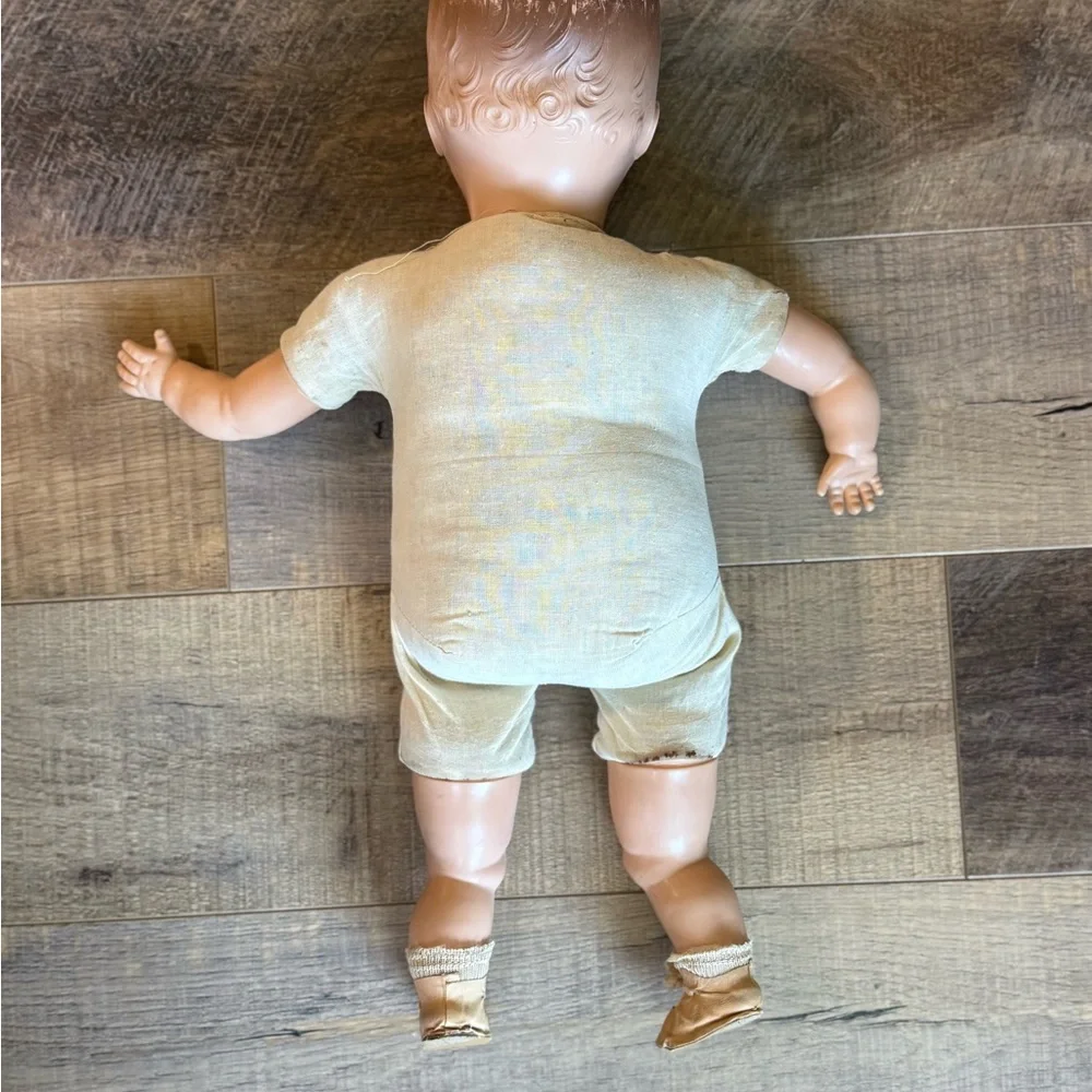 Vintage 1940s J.L. Schilling 22” Talking Baby Doll – Sleepy Eyes, Original Shoes